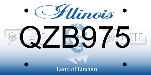 QZB975 Illinois License Plate