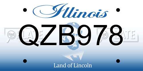 QZB978 Illinois License Plate