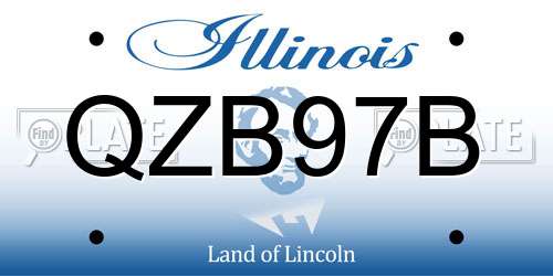 QZB97B Illinois License Plate