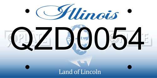 QZD0054 Illinois License Plate