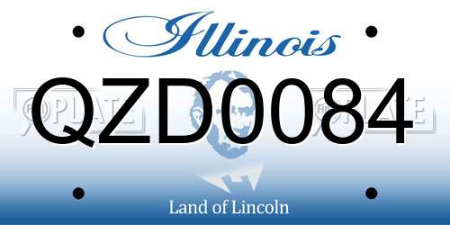 QZD0084 Illinois License Plate