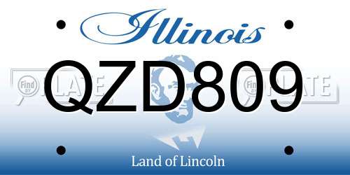 QZD809 Illinois License Plate