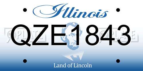 QZE1843 Illinois License Plate
