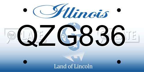 QZG836 Illinois License Plate