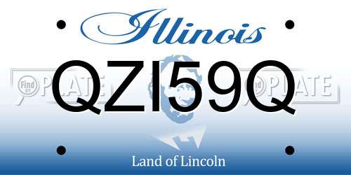 QZI59Q Illinois License Plate