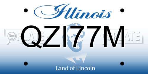 QZI77M Illinois License Plate