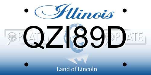 QZI89D Illinois License Plate