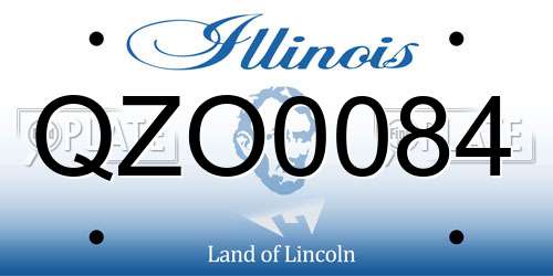QZO0084 Illinois License Plate