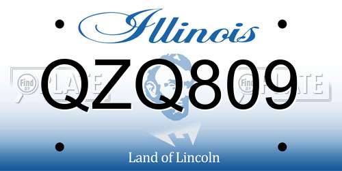 QZQ809 Illinois License Plate