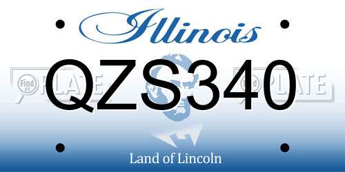 QZS340 Illinois License Plate