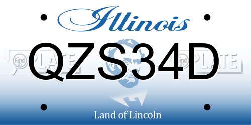 QZS34D Illinois License Plate