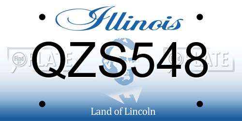 QZS548 Illinois License Plate