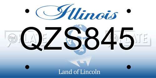 QZS845 Illinois License Plate