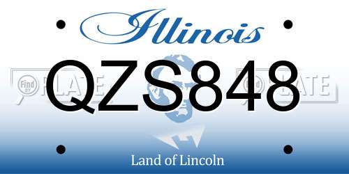 QZS848 Illinois License Plate