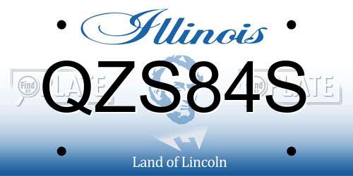 QZS84S Illinois License Plate