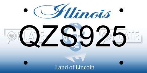 QZS925 Illinois License Plate