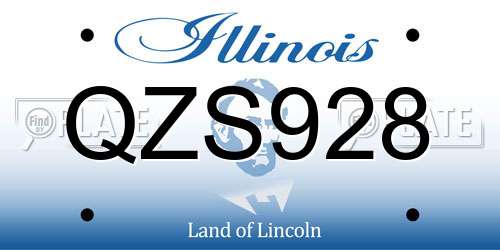 QZS928 Illinois License Plate