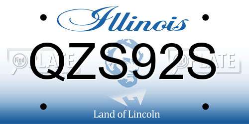 QZS92S Illinois License Plate