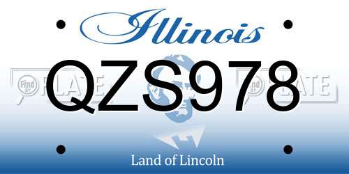 QZS978 Illinois License Plate