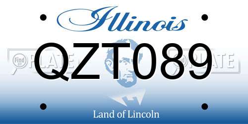 QZT089 Illinois License Plate