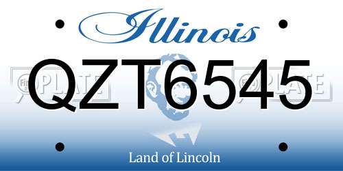 QZT6545 Illinois License Plate
