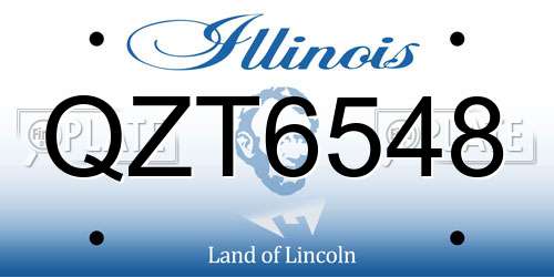 QZT6548 Illinois License Plate