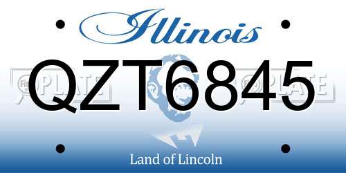 QZT6845 Illinois License Plate
