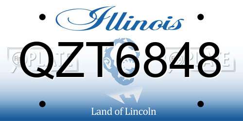QZT6848 Illinois License Plate