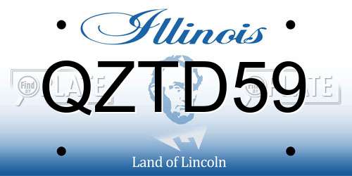 QZTD59 Illinois License Plate