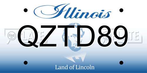 QZTD89 Illinois License Plate
