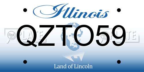QZTO59 Illinois License Plate