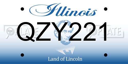 QZY221 Illinois License Plate