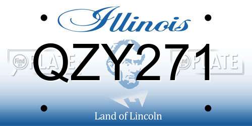 QZY271 Illinois License Plate