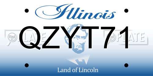 QZYT71 Illinois License Plate