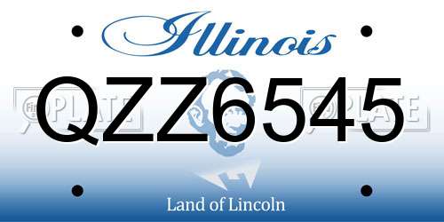 QZZ6545 Illinois License Plate