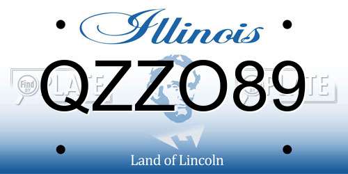 QZZO89 Illinois License Plate