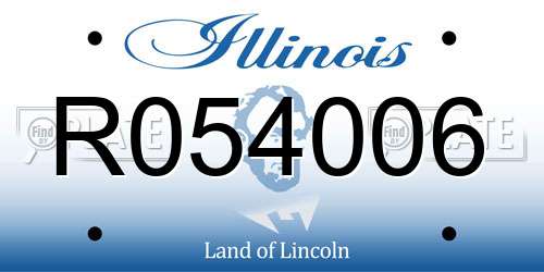 R054006 Illinois License Plate