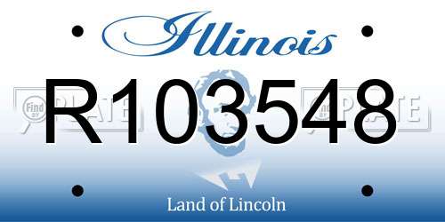 R103548 Illinois License Plate