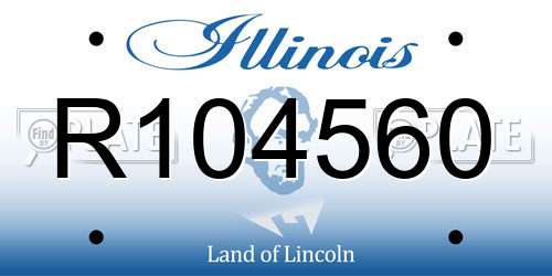 R104560 Illinois License Plate
