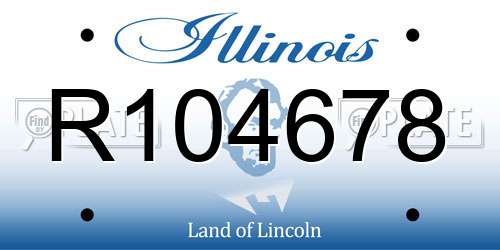 R104678 Illinois License Plate