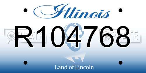 R104768 Illinois License Plate