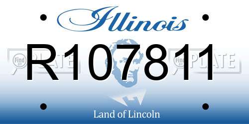 R107811 Illinois License Plate