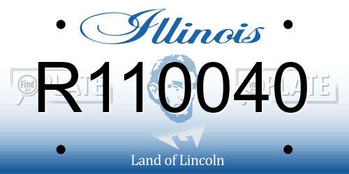 R110040 Illinois License Plate