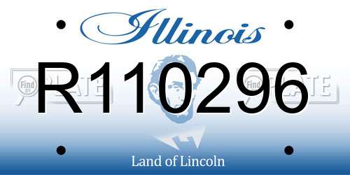 R110296 Illinois License Plate