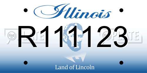 R111123 Illinois License Plate