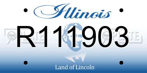 R111903 Illinois License Plate