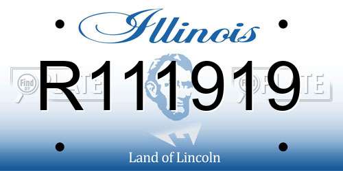 R111919 Illinois License Plate