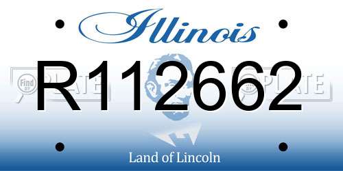 R112662 Illinois License Plate