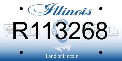 R113268 Illinois License Plate
