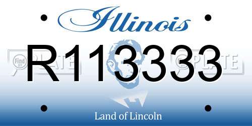 R113333 Illinois License Plate